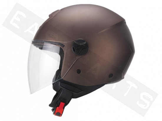 Helmet Demi Jet CGM 107A Florence Mono Satin Brown (long visor)